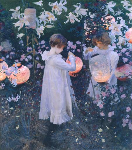 The painting Carnation Lily Lily Rose by John Singer Sargent painted in Broadway, Cotswolds