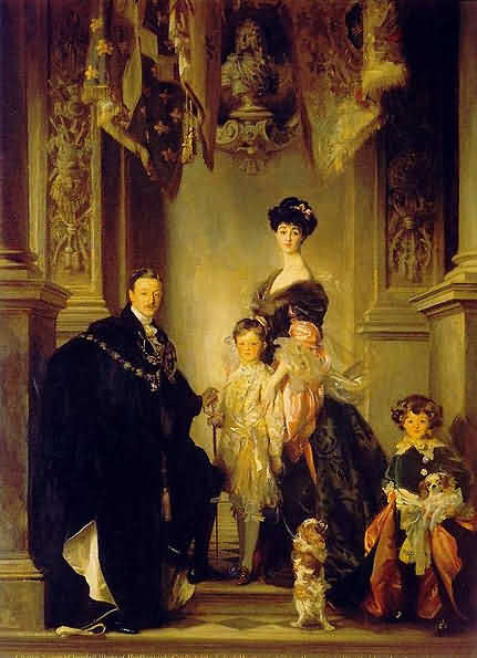 Sargent's painting of 9th Duke of Marlborough with Duchess and children
