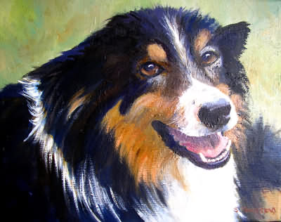 Painting of Collie Dog