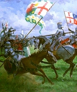 The famous Battle of Bosworth Field, Warwickshire, fought at the end of the Wars of the Roses on 22nd August 1485.