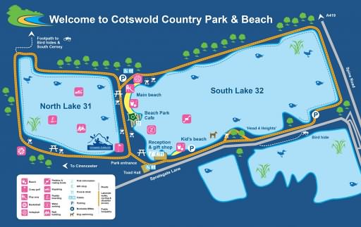 Map of Cotswold Country Park and Beach