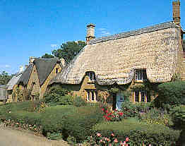 Thatched Cottages in Cotswold Village