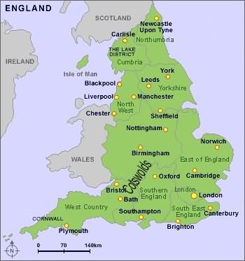 Map of England Map of England