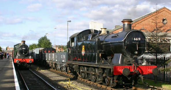 Steam Locomotives at Kidderminster Steam Railway Station on the Severn Valley line