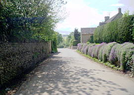 The Main street in Turkdean in the Cotswolds