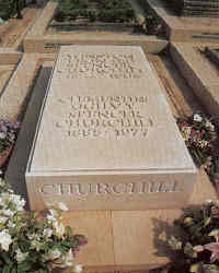 Winston Churchill's grave at Bladon Village