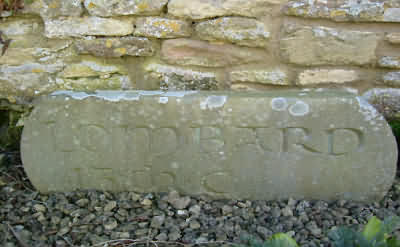 Burial stone for Lombard, Giles Berkeley's horse in the church yard